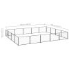 Dog Kennel Black 215.3 ft¬≤ Steel