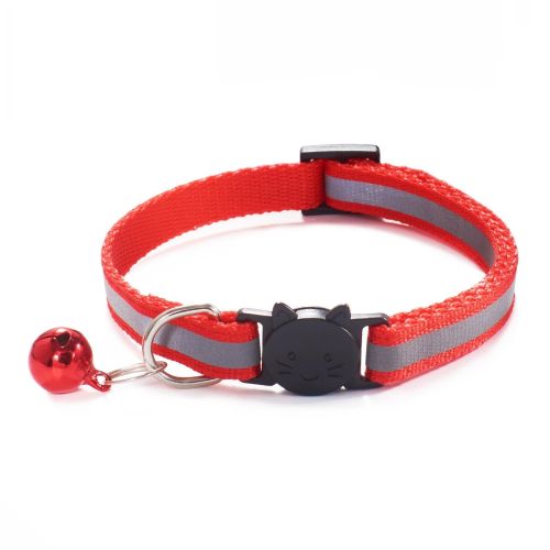 Reflective Dog Collar Pet Cat Puppy Nylon Collar with Bell Neck Adjustable Reflective Dog Collar Pet Cat Puppy Nylon Collar with Bell Neck Adjustable